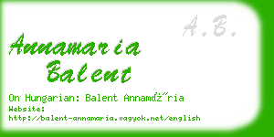 annamaria balent business card